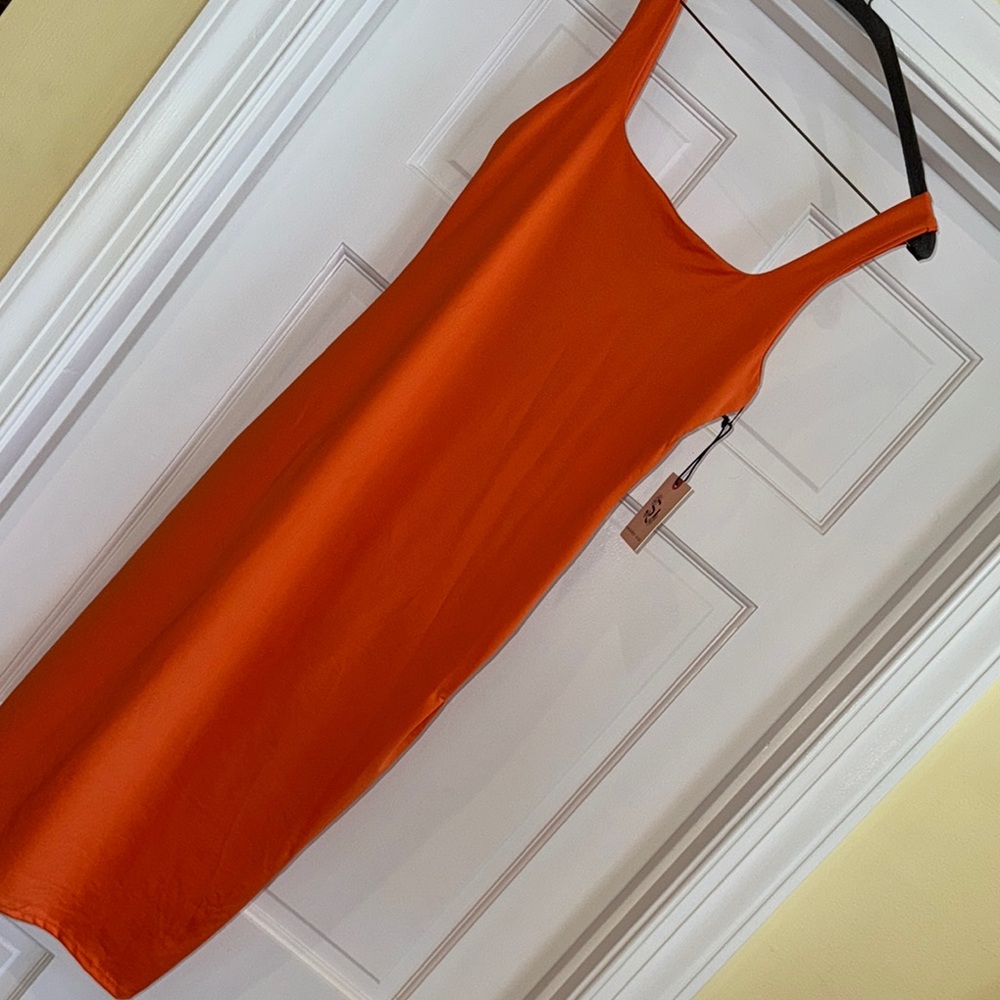 Elegant Orange Sleeveless Dress NWT